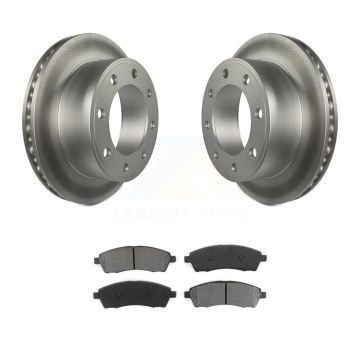 Rear Coated Brake Rotor & Semi-Metallic Pad Kit For Ford F-350 Super Duty F-250 Excursion KGS-101182