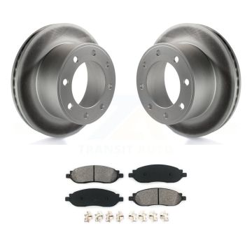 Rear Coated Brake Rotor & Semi-Metallic Pad Kit For 2005-2007 Ford F-350 Super Duty F-250 KGS-101202
