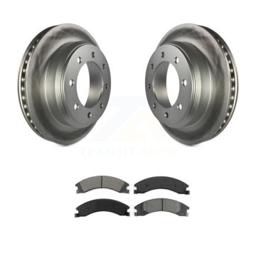 Rear Coated Disc Brake Rotors Semi-Metallic Pad Kit For Ford E-350 Super Duty E-250 E-150 KGS-101206