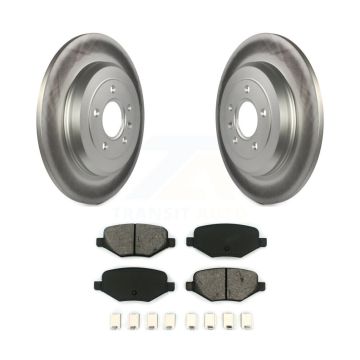 Rear Coated Brake Rotors Semi-Metallic Pad Kit For Ford Explorer Edge Flex Lincoln Taurus KGS-101208