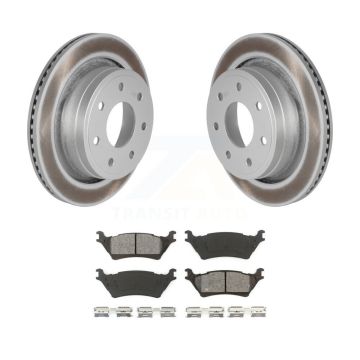 Rear Coated Brake Rotors Semi-Metallic Pad Kit For 2012-2014 Ford F-150 With 7 Lug Wheels KGS-101213