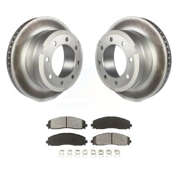 Rear Coated Disc Brake Rotors And Semi-Metallic Pads Kit For Ford F-350 Super Duty F-250 KGS-101219
