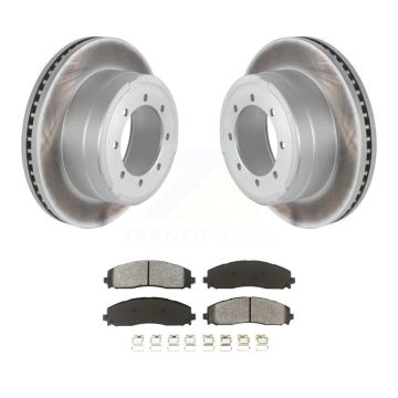 Rear Coated Disc Brake Rotors Semi-Metallic Pad Kit For Ford F-350 Super Duty F-250 F-450 KGS-101220