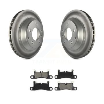 Rear Coated Disc Brake Rotor Semi-Metallic Pad Kit For Volkswagen Touareg Porsche Cayenne KGS-101334