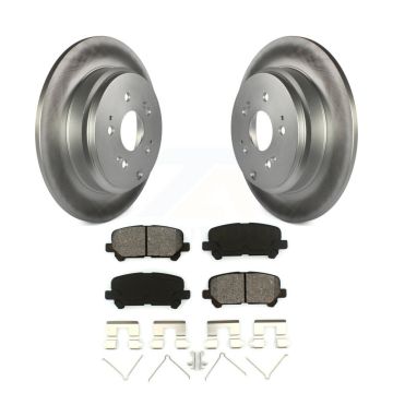 Rear Coated Disc Brake Rotors Semi-Metallic Pad Kit For Honda Odyssey Pilot Acura MDX ZDX KGS-101400