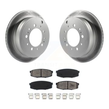 Rear Coated Brake Rotors Semi-Metallic Pad Kit For Toyota Tundra Sequoia Lexus LX570 Land KGS-101405