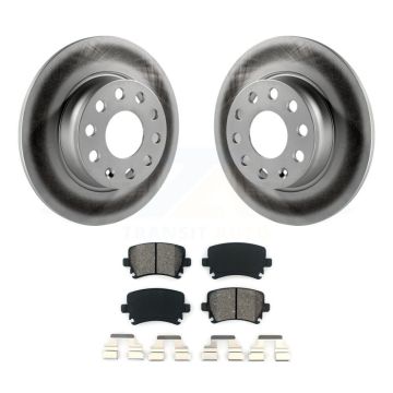 Rear Coated Disc Brake Rotor Semi-Metallic Pad Kit For Volkswagen GTI Eos Audi A3 Quattro KGS-101449