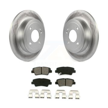 Rear Coated Disc Brake Rotors And Semi-Metallic Pads Kit For 2011 Hyundai Accent KGS-101469