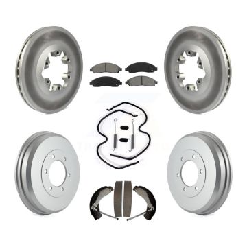 Front Rear Coated Brake Rotor Semi-Metallic Pad Drum Kit (7Pc) For Chevrolet Colorado GMC KGS-101504