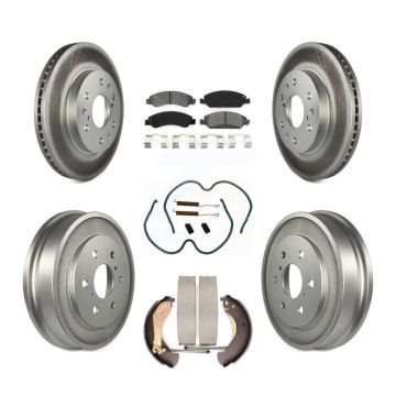Front Rear Coat Brake Rotors Semi-Metallic Pad Drum Kit (7Pc) For Chevrolet GMC Silverado KGS-101505