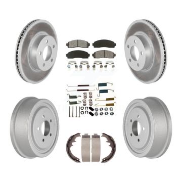 Front Rear Coat Brake Rotors Semi-Metallic Pad Drum Kit (7Pc) For Ford Ranger Mazda B4000 KGS-101514