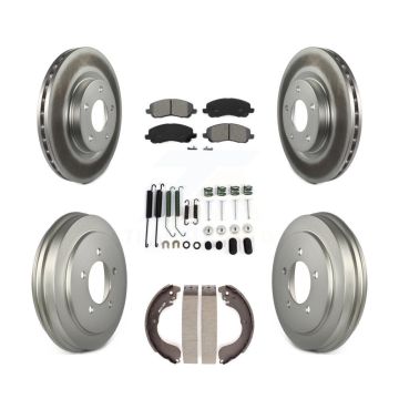 Front Rear Coated Brake Rotor Semi-Metallic Pad & Drum Kit (7Pc) For Jeep Patriot Compass KGS-101520