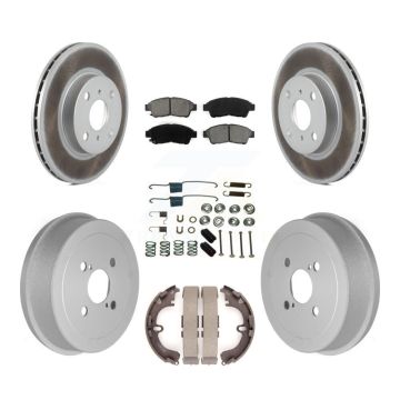 Front Rear Coat Brake Rotor Semi-Metallic Pad Drum Kit (7Pc) For Toyota Corolla Geo Prizm KGS-101534