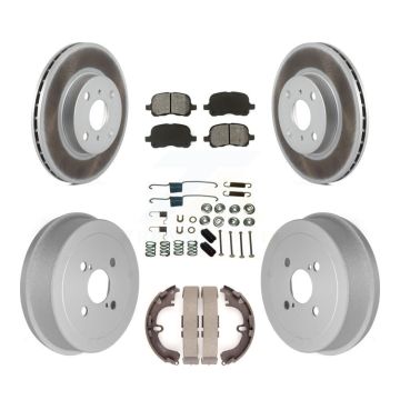 Front Rear Coat Brake Rotor Semi-Metallic Pad Drum Kit (7Pc) For Toyota Corolla Chevrolet KGS-101536