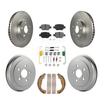 Front Rear Coated Disc Brake Rotor Semi-Metallic Pad And Drum Kit (7Pc) For Toyota Celica KGS-101539
