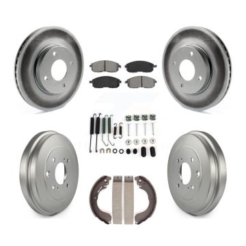 Front Rear Coat Brake Rotor Semi-Metallic Pad Drum Kit (7Pc) For Nissan Versa Sentra Cube KGS-101551