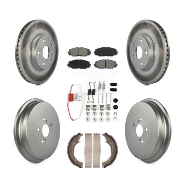 Front Rear Coated Disc Brake Rotors Semi-Metallic Pad & Drum Kit (7Pc) For Toyota Corolla KGS-101552