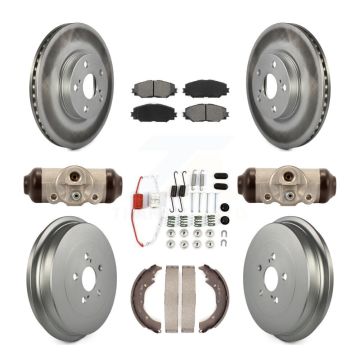 Front Rear Coat Brake Rotor Semi-Metallic Pad Drum Kit (9Pc) For 2009-2013 Toyota Corolla KGS-101572