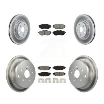Front Rear Coated Disc Brake Rotors And Semi-Metallic Pads Kit For Subaru WRX KGS-101583
