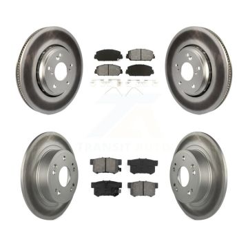 Front Rear Coated Disc Brake Rotors And Semi-Metallic Pads Kit For 2017-2022 Acura ILX KGS-101588