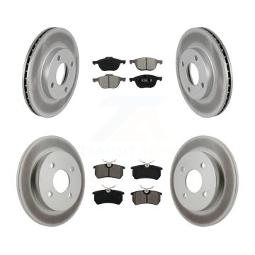 Front Rear Coat Disc Brake Rotors Semi-Metallic Pad Kit For 2004 Ford Focus From 04 05 KGS-101700