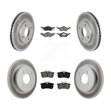 Front Rear Coated Disc Brake Rotors And Semi-Metallic Pads Kit For Ford Focus KGS-101701