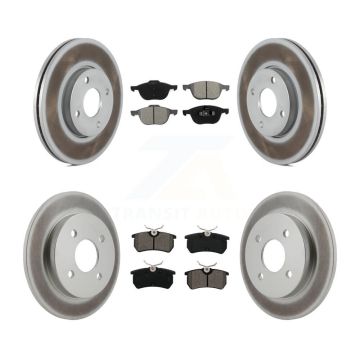 Front Rear Coated Brake Rotor Semi-Metallic Pad Kit For 05-07 Ford Focus Disc rear brakes KGS-101702