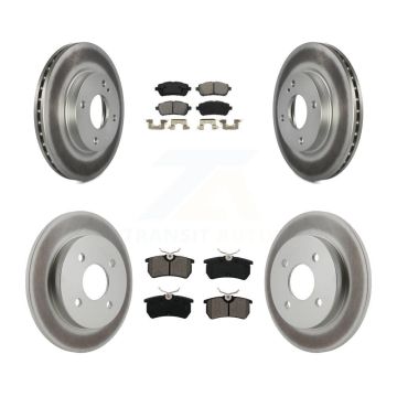 Front Rear Coated Disc Brake Rotors And Semi-Metallic Pads Kit For Ford Fiesta KGS-101703