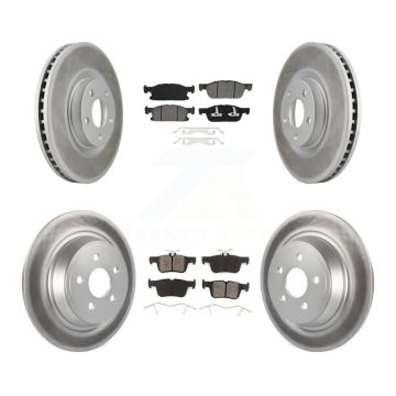 Front Rear Coated Disc Brake Rotors And Semi-Metallic Pads Kit For Ford Edge KGS-101704