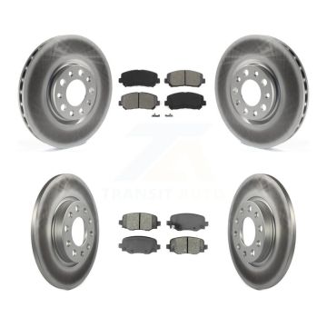 Front Rear Coated Disc Brake Rotors And Semi-Metallic Pads Kit For Chrysler 200 KGS-101707