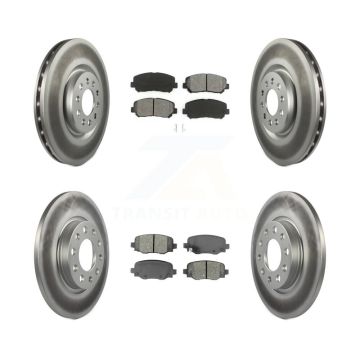 Front Rear Coated Disc Brake Rotors And Semi-Metallic Pads Kit For Chrysler 200 KGS-101709