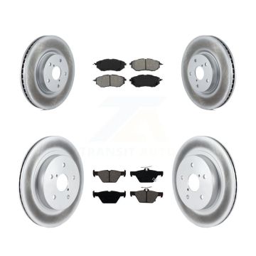 Front Rear Coated Disc Brake Rotors & Semi-Metallic Pad Kit For Subaru Outback WRX Legacy KGS-101713