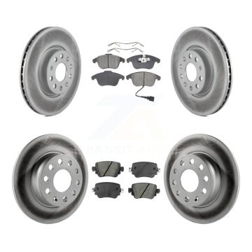Front Rear Coated Disc Brake Rotors And Semi-Metallic Pads Kit For Volkswagen Passat KGS-101714