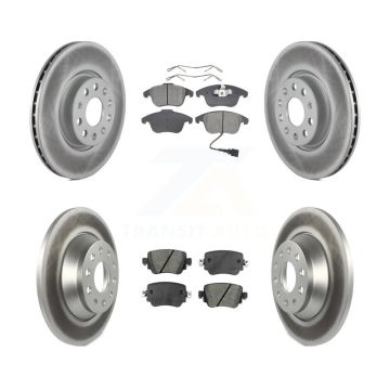 Front Rear Coated Disc Brake Rotors & Semi-Metallic Pad Kit For 2016-2018 Audi Q3 Quattro KGS-101715