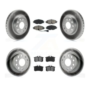 Front Rear Coated Disc Brake Rotor & Semi-Metallic Pad Kit For Volkswagen Golf SportWagen KGS-101722