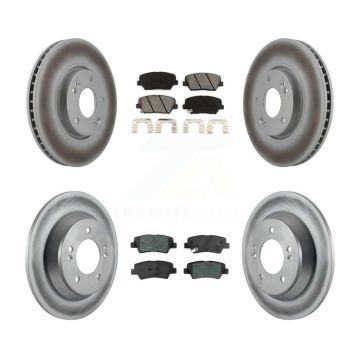 Front Rear Coat Brake Rotor Semi-Metallic Pad Kit For Kia Rondo With Manual Parking KGS-101723