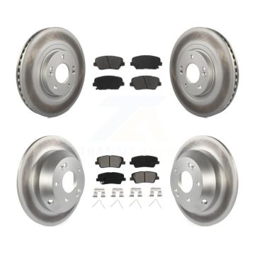 Front Rear Coat Brake Rotors Semi-Metallic Pad Kit For Kia Sorento Hyundai Santa Fe Sport KGS-101730