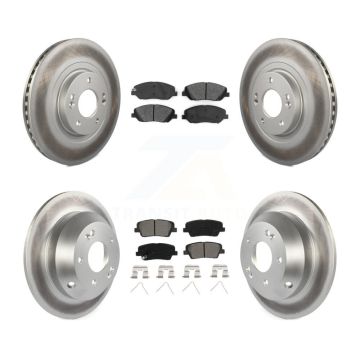 Front Rear Coated Disc Brake Rotors And Semi-Metallic Pads Kit For Hyundai Santa Fe XL KGS-101731