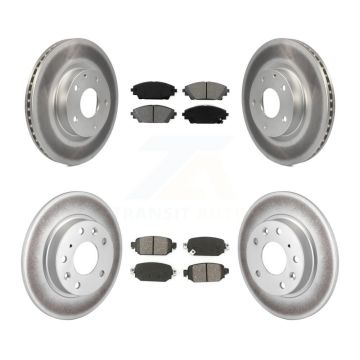 Front Rear Coated Disc Brake Rotor And Semi-Metallic Pad Kit For 2019-2022 Mazda CX-3 AWD KGS-101734