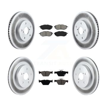 Front Rear Coated Disc Brake Rotors And Semi-Metallic Pad Kit For 2015 Subaru Legacy 2.5L KGS-101736