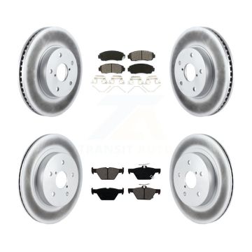 Front Rear Coated Disc Brake Rotor Semi-Metallic Pad Kit For 2016-2019 Subaru Legacy 2.5L KGS-101737