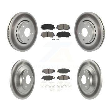 Front Rear Coated Disc Brake Rotors And Semi-Metallic Pads Kit For Mazda CX-5 KGS-101739