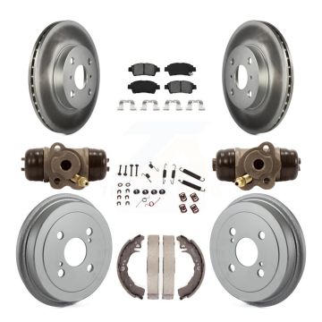Front Rear Coated Brake Rotor Semi-Metallic Pad Drum Kit (9Pc) For Toyota Echo From 08 00 KGS-101744