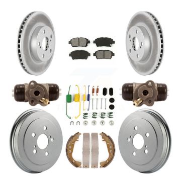 Front Rear Coated Disc Brake Rotor Semi-Metallic Pad Drum Kit (9Pc) For 2008 Toyota Prius KGS-101747