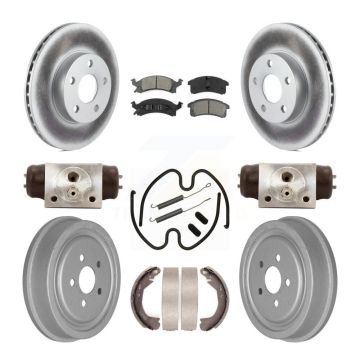 Front Rear Coat Disc Brake Rotors Semi-Metallic Pad Drum Kit (9Pc) For Chevrolet Cavalier KGS-101748