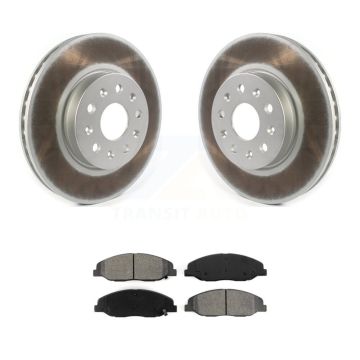 Front Coated Brake Rotor Semi-Metallic Pad Kit For Cadillac CTS Without Heavy Duty Brakes KGS-101785