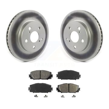 Front Coated Disc Brake Rotors Semi-Metallic Pad Kit For Toyota Corolla Prius Prime AWD-e KGS-101804