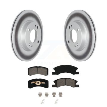 Front Coated Disc Brake Rotors & Semi-Metallic Pad Kit For 2017-2024 Mitsubishi Mirage G4 KGS-101805