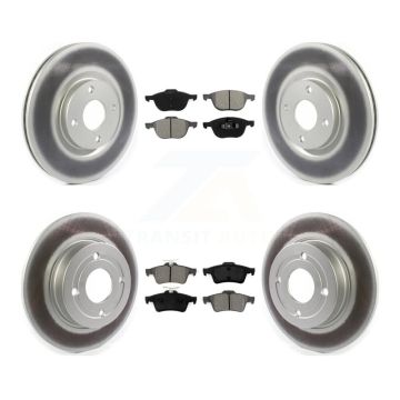 Front Rear Coated Disc Brake Rotors Semi-Metallic Pad Kit For 2018-2021 Ford EcoSport FWD KGS-101819