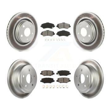 Front Rear Coated Disc Brake Rotors And Semi-Metallic Pads Kit For Jeep Wrangler JK KGS-101821